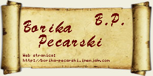 Borika Pecarski vizit kartica